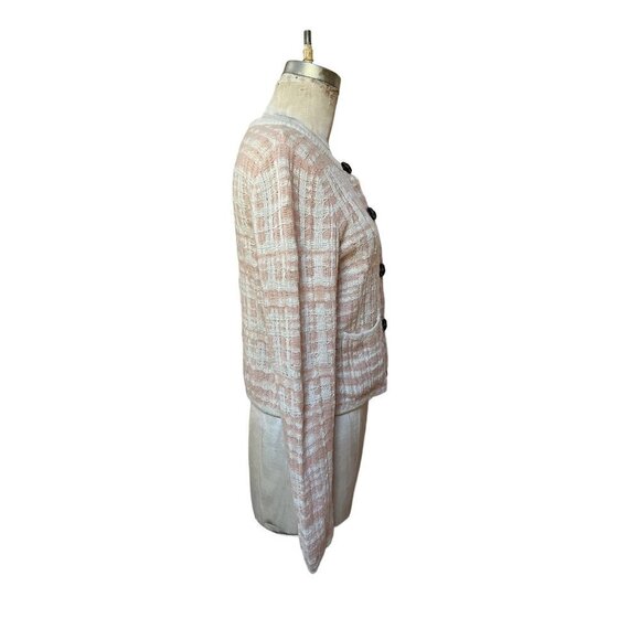 Knitted&Knotted Pink Cardigan Sweater Cream Medium - Picture 6 of 12